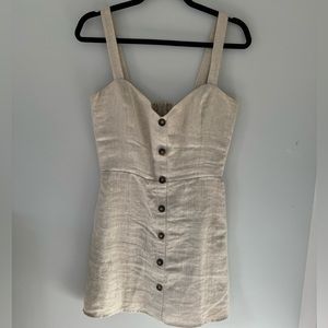 Reformation linen dress with buttons